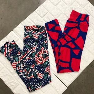 2 pair LLR‎ patriotic Statue of Liberty leggings